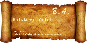 Balatonyi Ariel névjegykártya